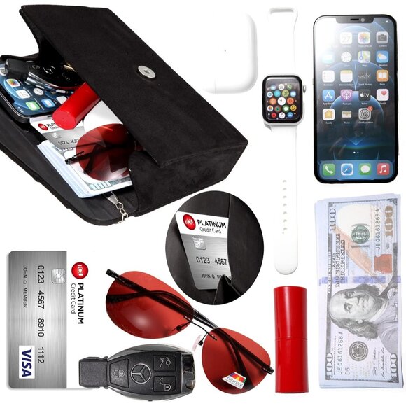 Clutch Purse Evening Bag for Women Evening Wedding Party Velvet Suede Pleated Ha - Picture 4 of 6